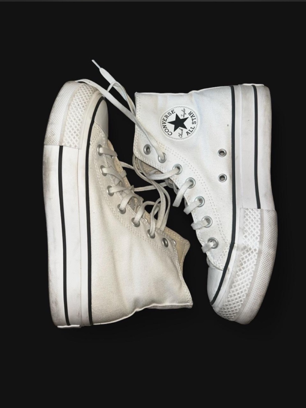 Converse White High Top Platform Sneakers